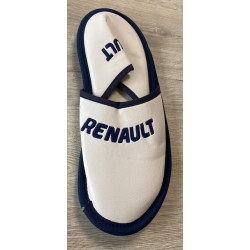 CHAUSSON SIMILI CUIR RENAULT BEIGE/BLEU MARINE TAILLE 45/46