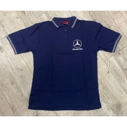 POLO BLEU MARINE LOGO MERCEDES BLANC TAILLE XL