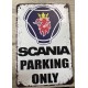 PLAQUE SCANIA PARKING